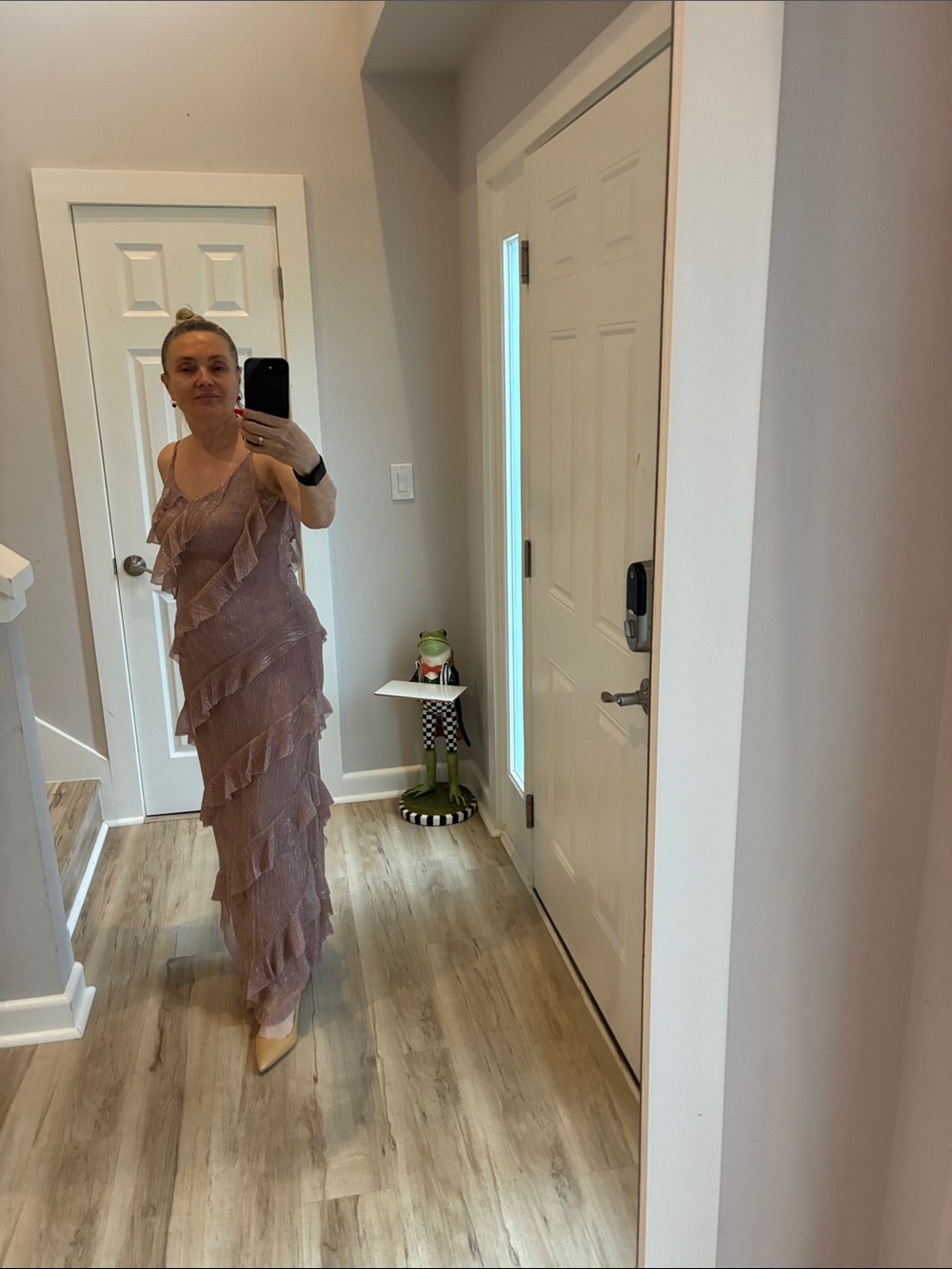 Sleeveless Ruffle Layered Maxi Dress - Dusty Rose by Petal and Pup